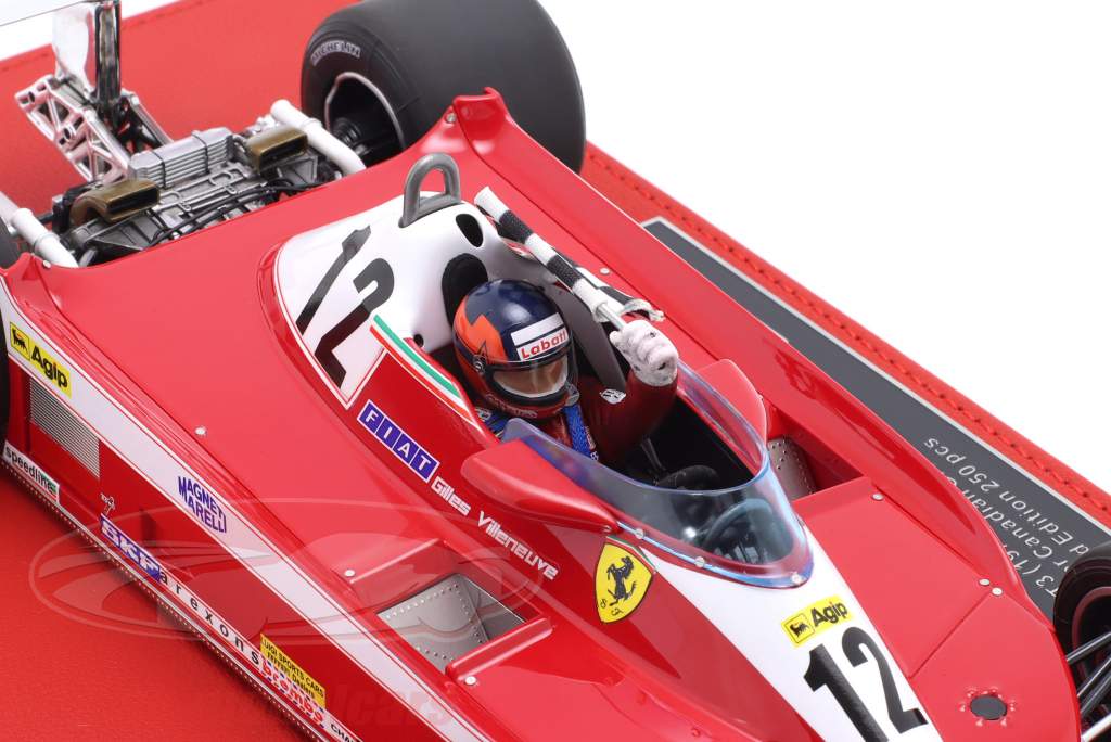 G. Villeneuve Ferrari 312T3 #12 ganador canadiense GP fórmula 1 1978 1:18 GP Replicas