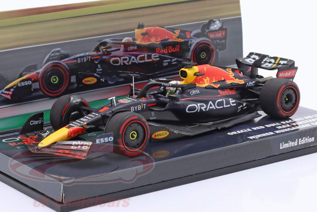 Max Verstappen Red Bull RB18 #1 ganhador Hungria GP Fórmula 1 Campeão mundial 2022 1:43 Minichamps