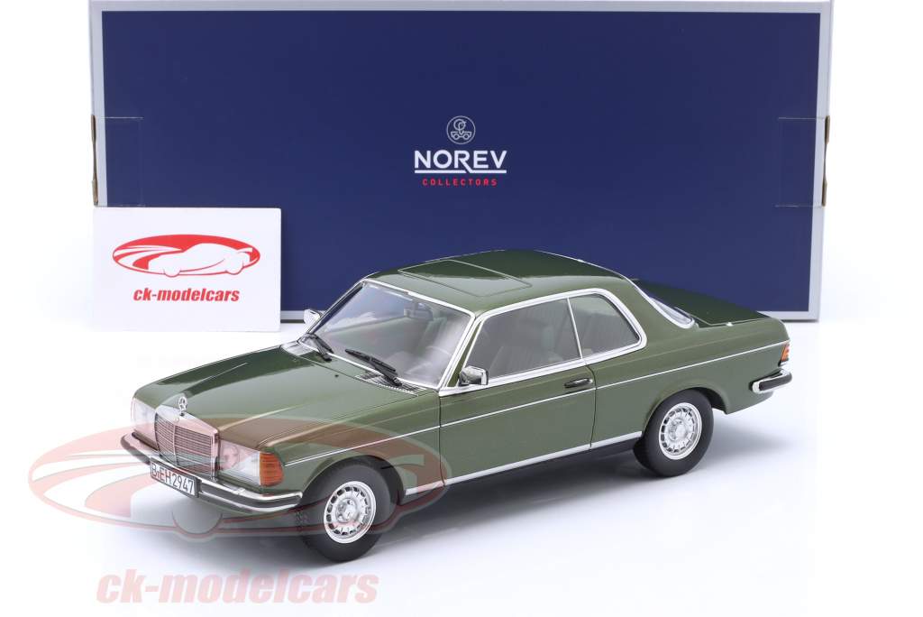 Mercedes-Benz 280 CE (C123) Año de construcción 1980 verde metálico 1:18 Norev