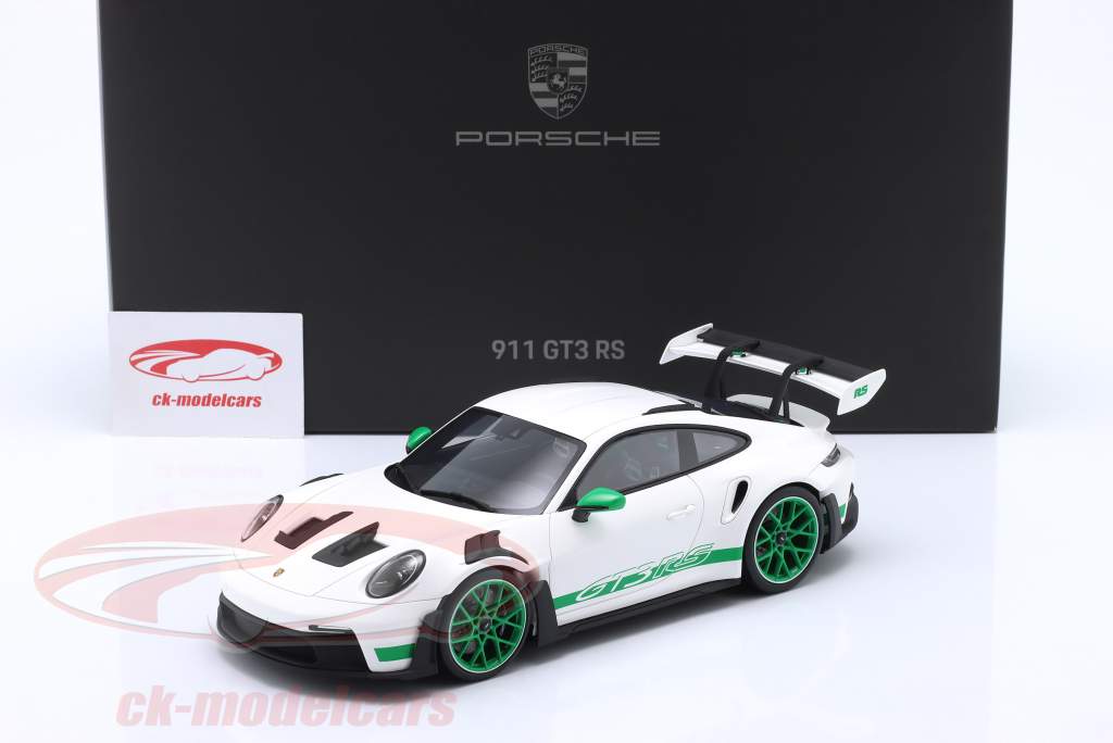Porsche 911 (992) GT3 RS 2022 eerbetoon Carrera RS wit / groente 1:18 Spark