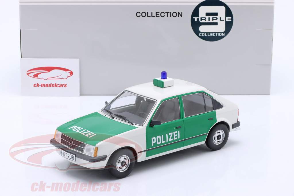 Opel Kadett D polícia Alemanha 1984 verde / branco 1:18 Triple9