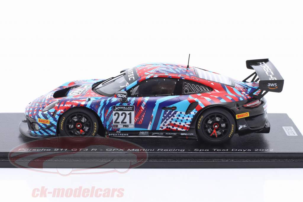 Porsche 911 GT3 R #221 Test Days 24h Spa 2022 GPX Martini Racing 1:43 Spark