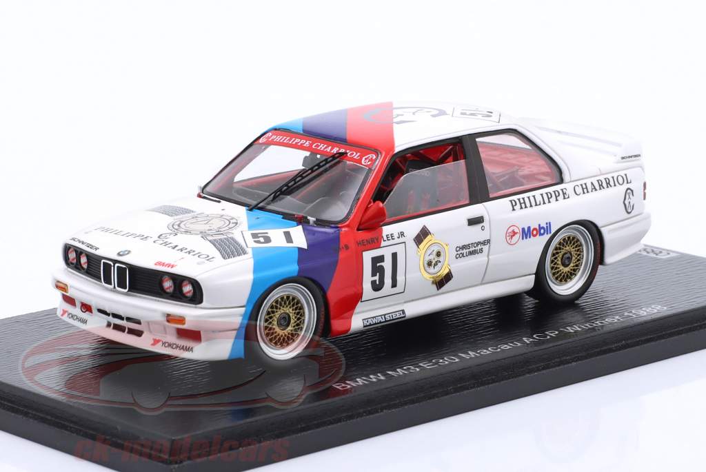 BMW M3 (E30) Sport Evo #51 ganhador ACP Macau Guia Race 1988 H. Lee jr. 1:43 Spark