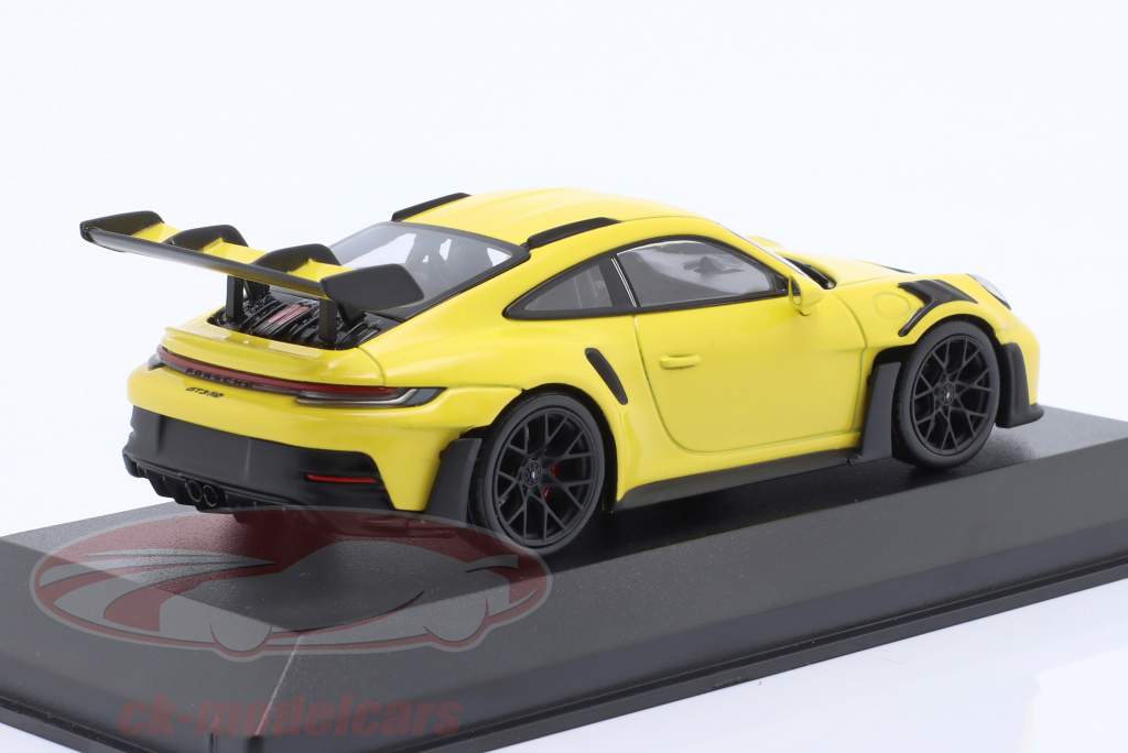 Porsche 911 (992) GT3 RS 2023 racing amarillo / negro llantas 1:43 Minichamps