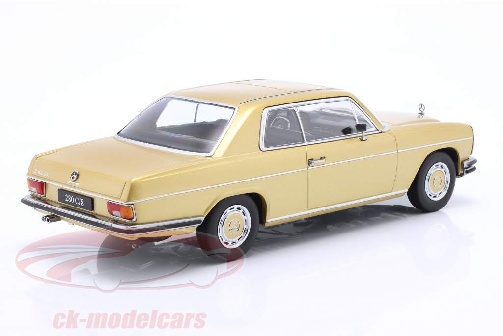 Mercedes-Benz 280C/8 W114 Coupe year 1969 gold metallic 1:18 KK-Scale