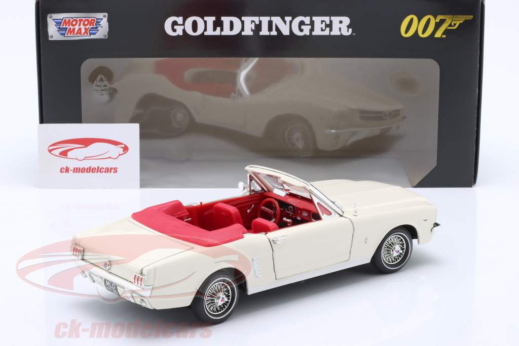 Ford Mustang 1/2 Convertible James Bond Goldfinger (1964) fløde 1:18 MotorMax