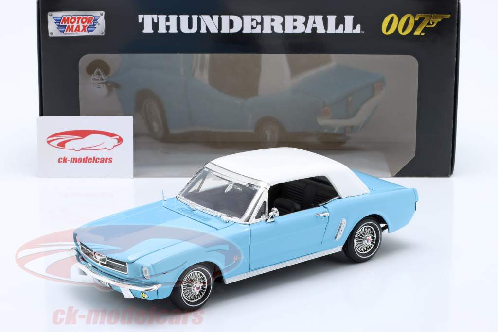 Ford Mustang 1/2 Hardtop 1964 Film James Bond Thunderball (1965) 1:18 MotorMax