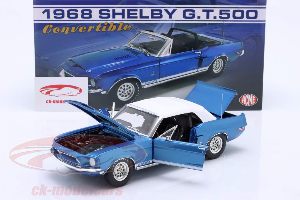 Shelby GT500 Convertible Byggeår 1967 blå metallisk 1:18 GMP