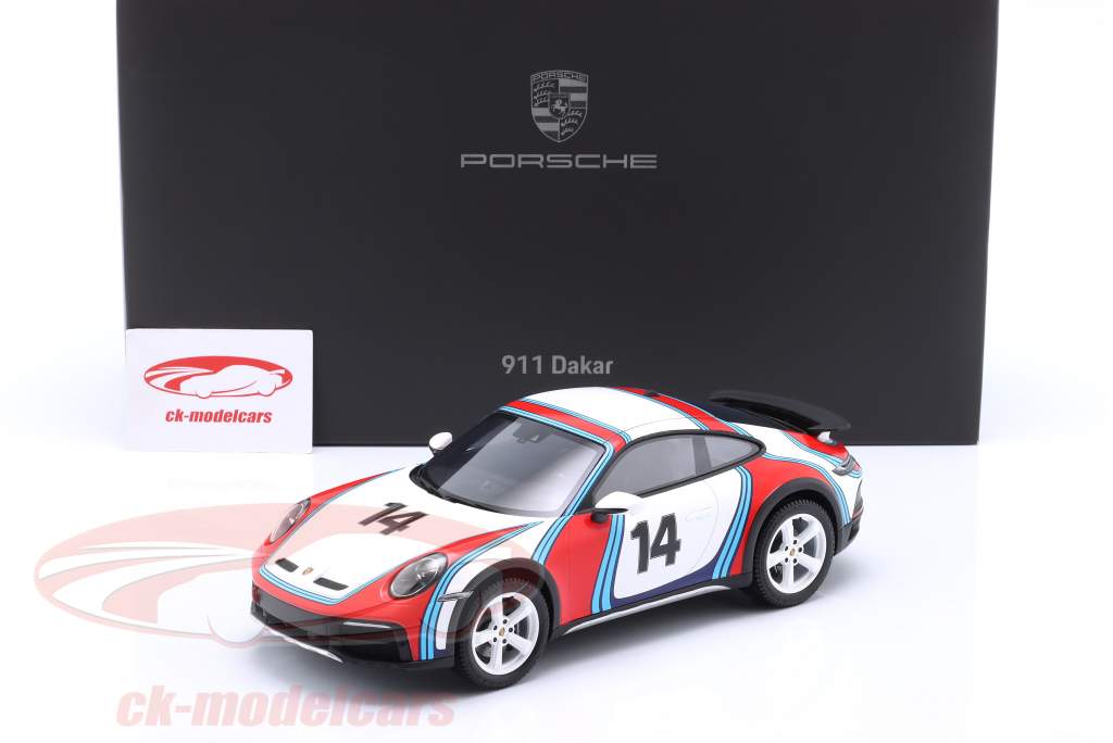Porsche 911 (992) Dakar #14 Год постройки 2023 Martini Ливрея 1:18 Spark