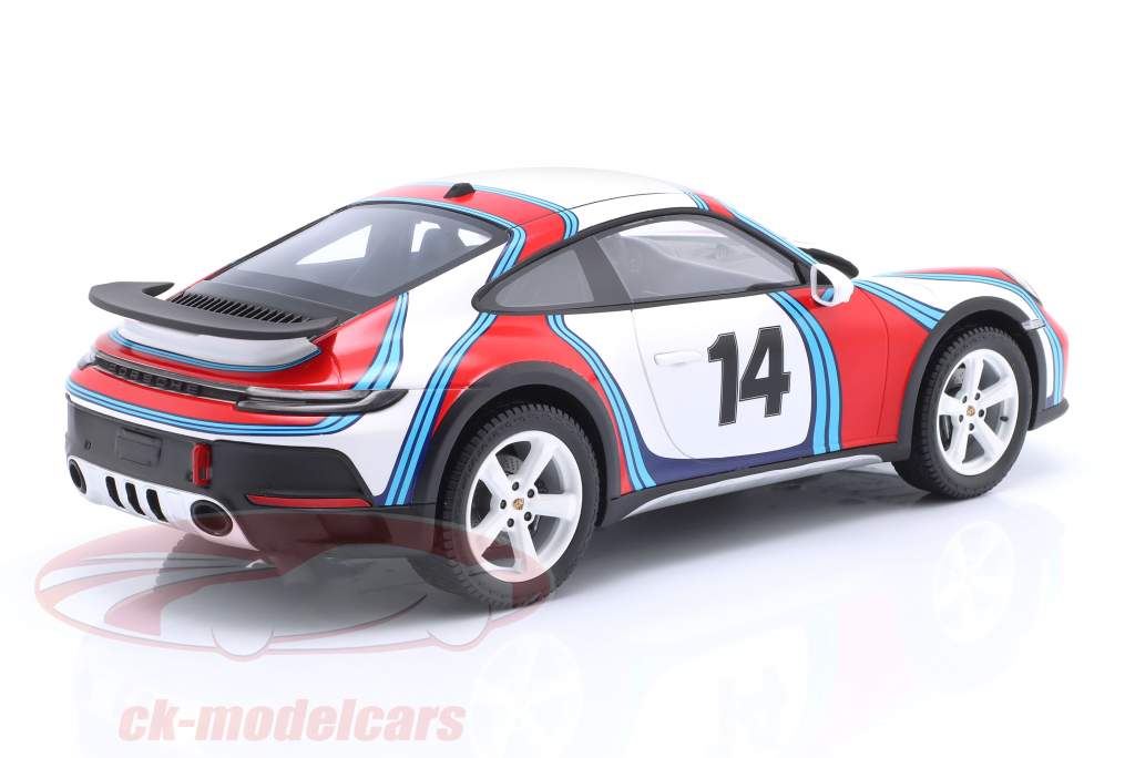 Porsche 911 (992) Dakar #14 Bouwjaar 2023 Martini Kleurstelling 1:18 Spark