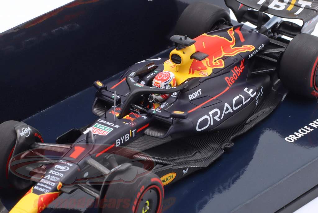 M. Verstappen Red Bull RB19 #1 ganador Bahréin GP fórmula 1 Campeón mundial 2023 1:43 Minichamps