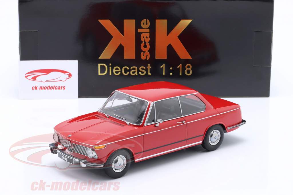 BMW 1602 Serie 1 Bouwjaar 1971 rood 1:18 KK-Scale