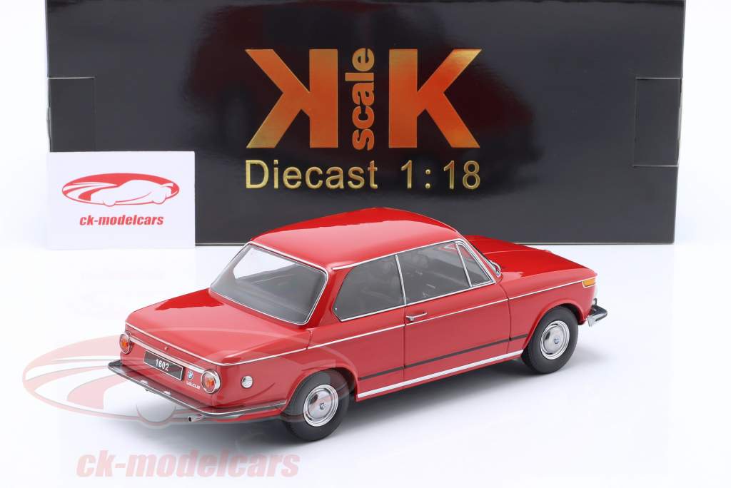 BMW 1602 Serie 1 Bouwjaar 1971 rood 1:18 KK-Scale