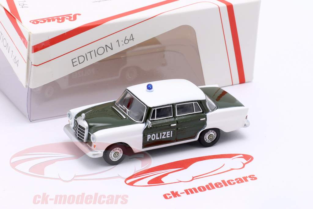 Mercedes-Benz 200 (W110) politie 1961 groente / wit 1:64 Schuco