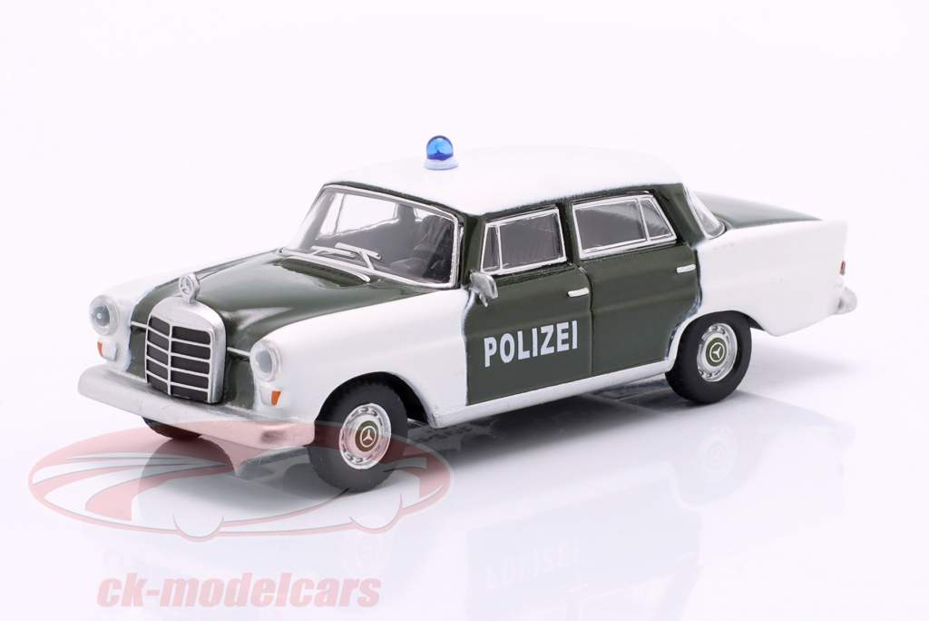 Mercedes-Benz 200 (W110) politi 1961 grøn / hvid 1:64 Schuco