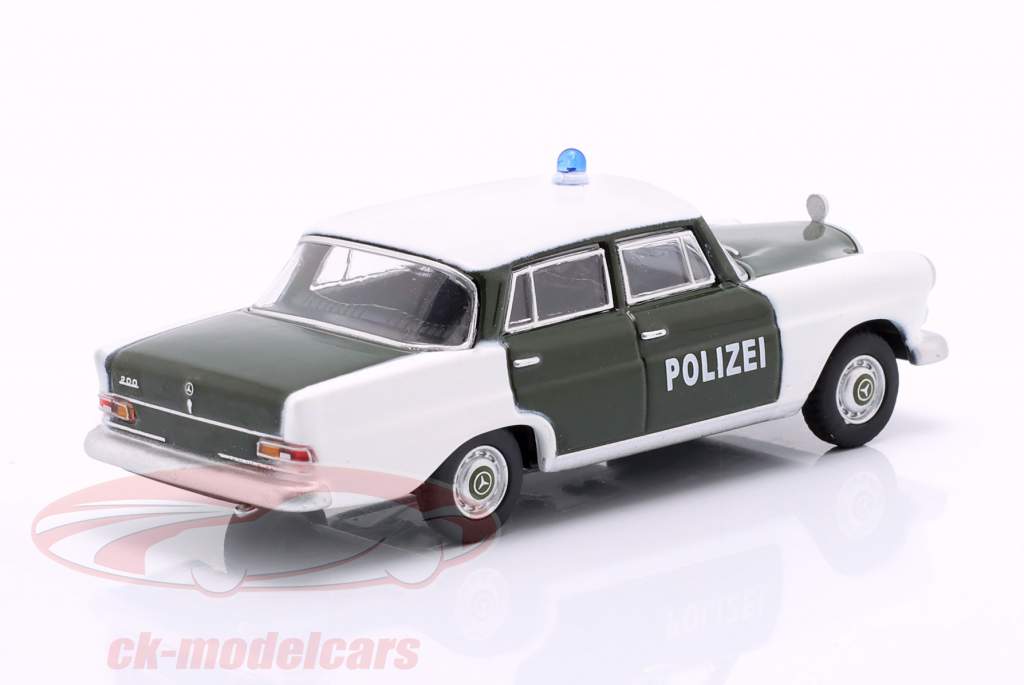 Mercedes-Benz 200 (W110) politie 1961 groente / wit 1:64 Schuco