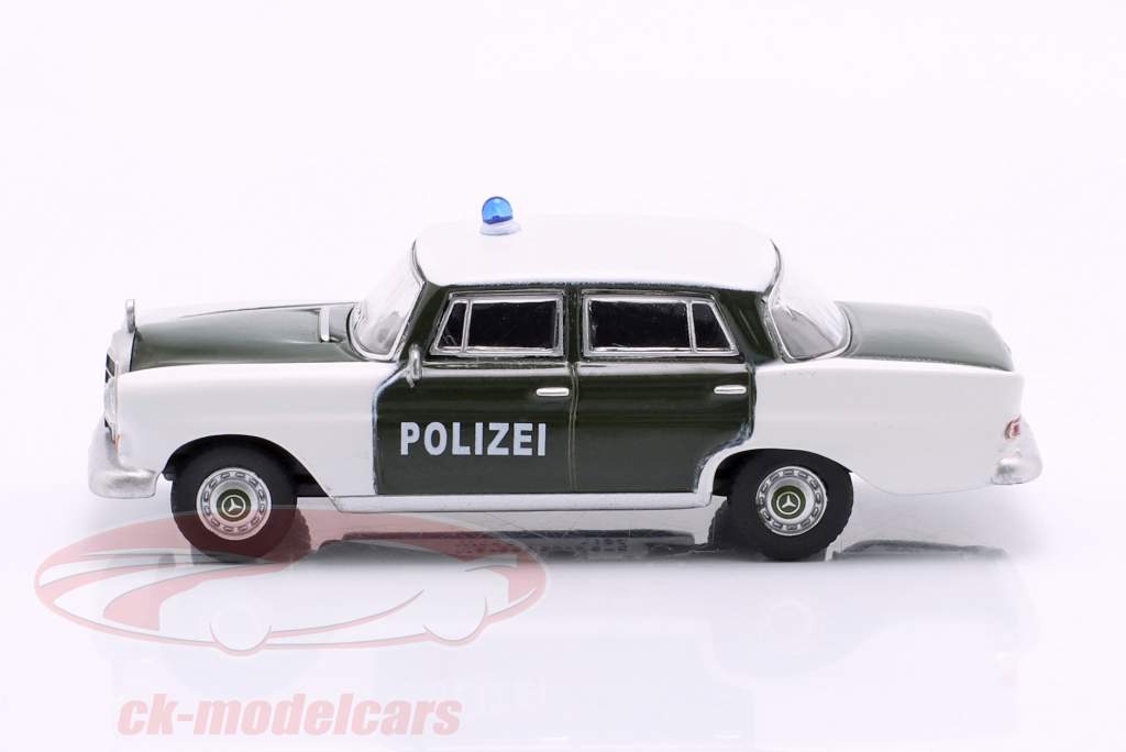 Mercedes-Benz 200 (W110) police 1961 vert / blanc 1:64 Schuco