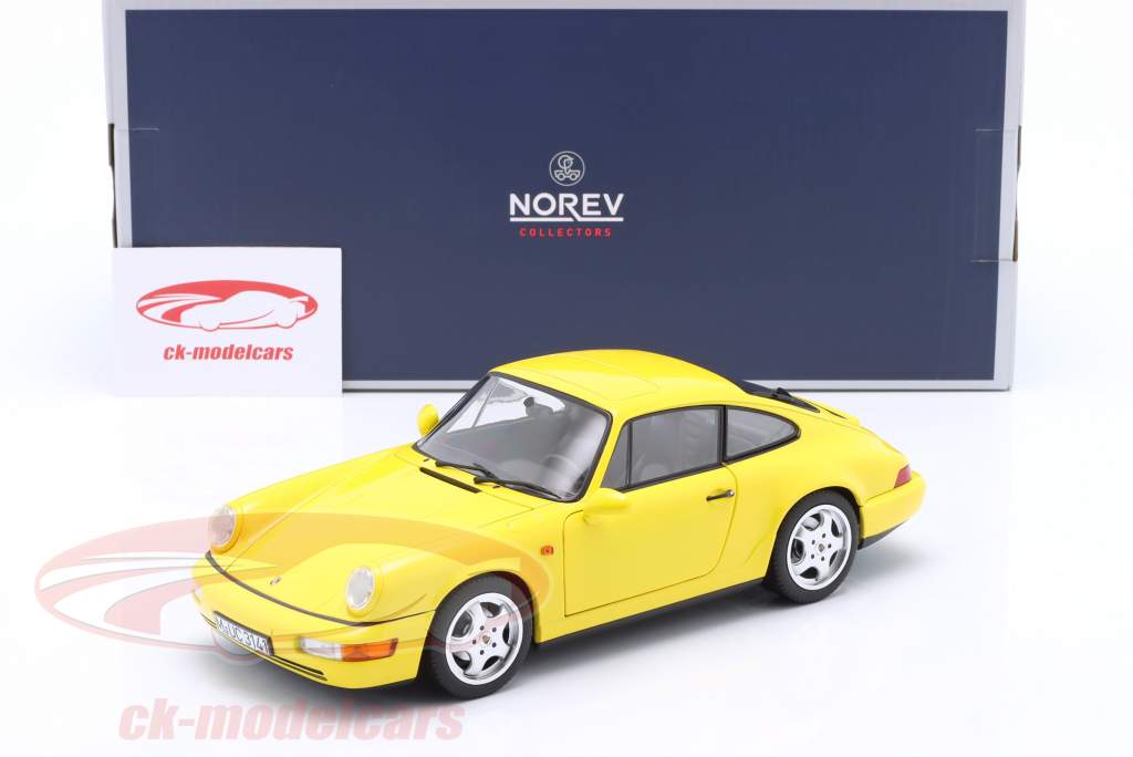 Porsche 911 (964) Carrera 2 Anno di costruzione 1990 giallo 1:18 Norev