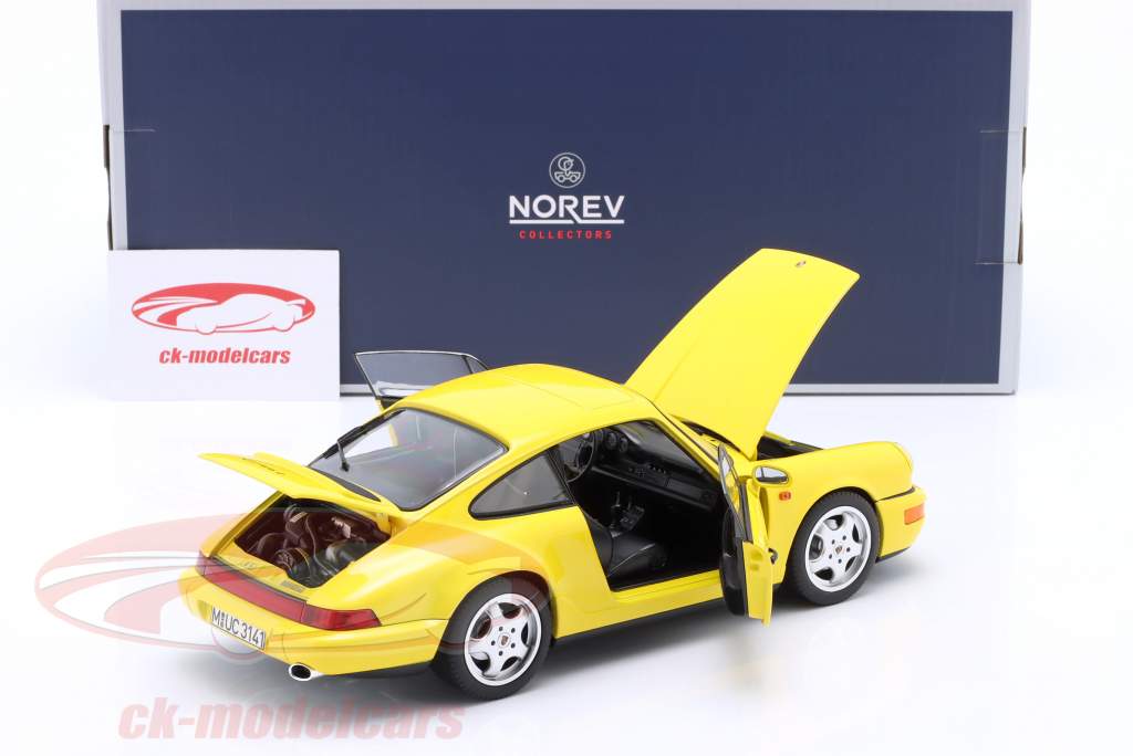 Porsche 911 (964) Carrera 2 Année de construction 1990 jaune 1:18 Norev