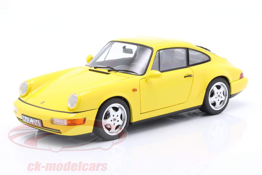 Porsche 911 (964) Carrera 2 Anno di costruzione 1990 giallo 1:18 Norev