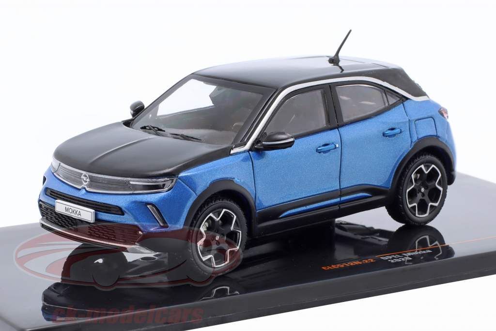 Opel Mokka-e Année de construction 2020 bleu métallique 1:43 Ixo