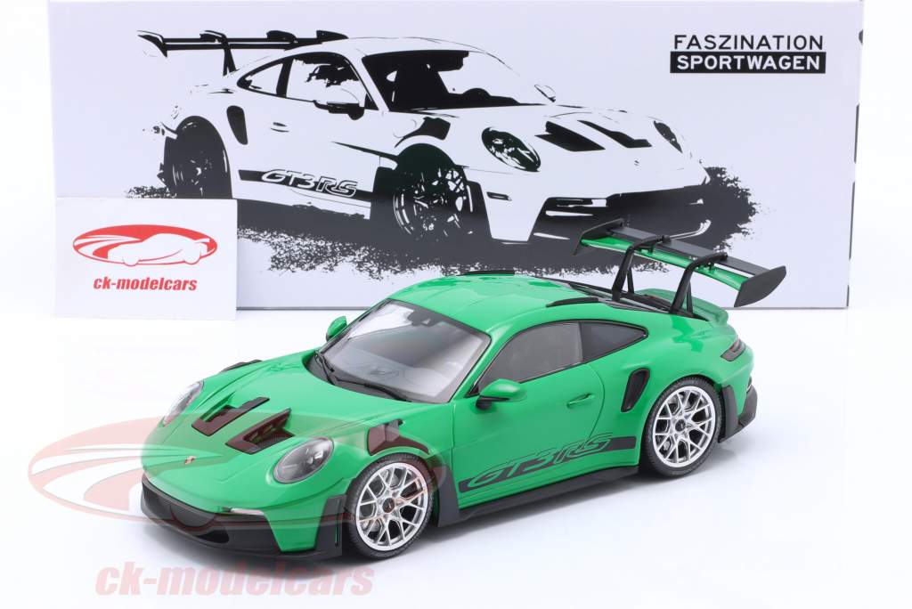 Porsche 911 (992) GT3 RS Année de construction 2023 vert / argent jantes 1:18 Minichamps