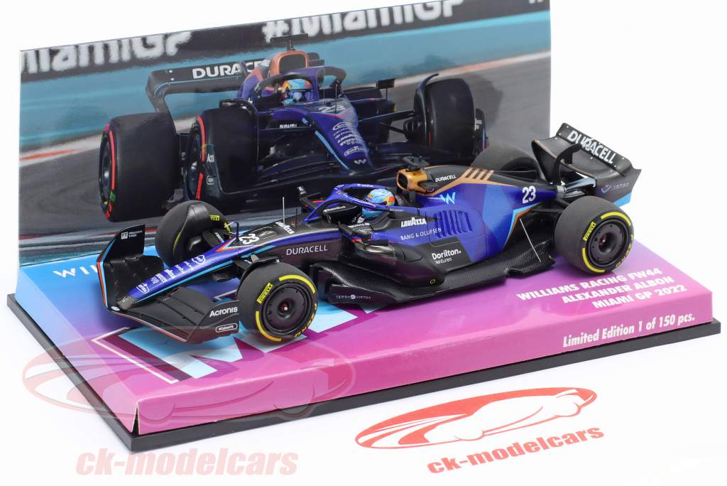 Alexander Albon Williams FW44 #23 Miami GP fórmula 1 2022 1:43 Minichamps