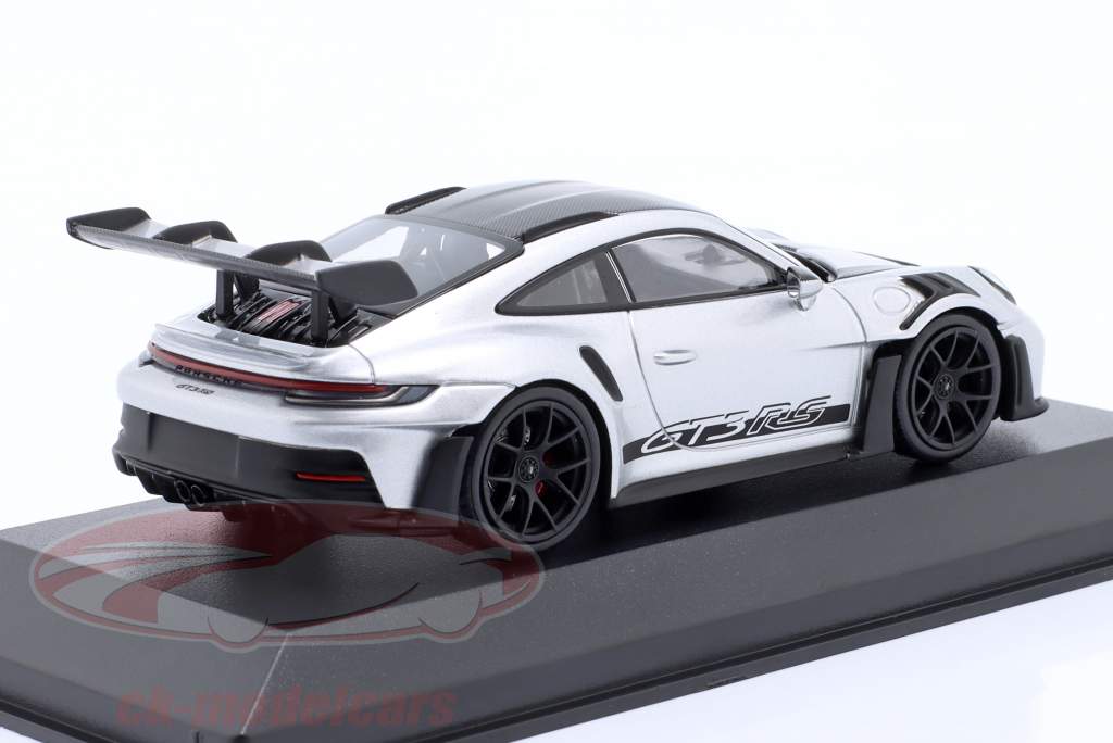 Porsche 911 (992) GT3 RS Weissach-Paket 2023 plata / negro llantas 1:43 Minichamps