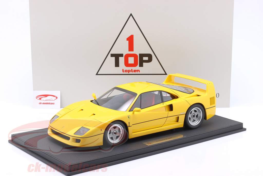 Ferrari F40 Byggeår 1987 gul 1:10 Top10