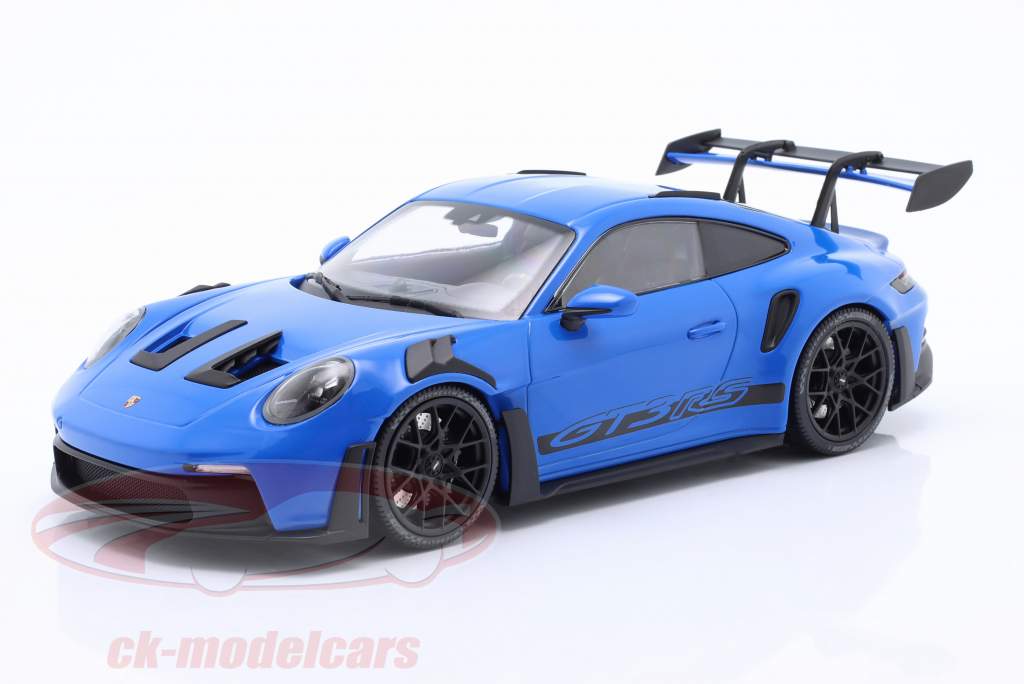 Porsche 911 (992) GT3 RS 2023 azul / negro llantas 1:18 Minichamps