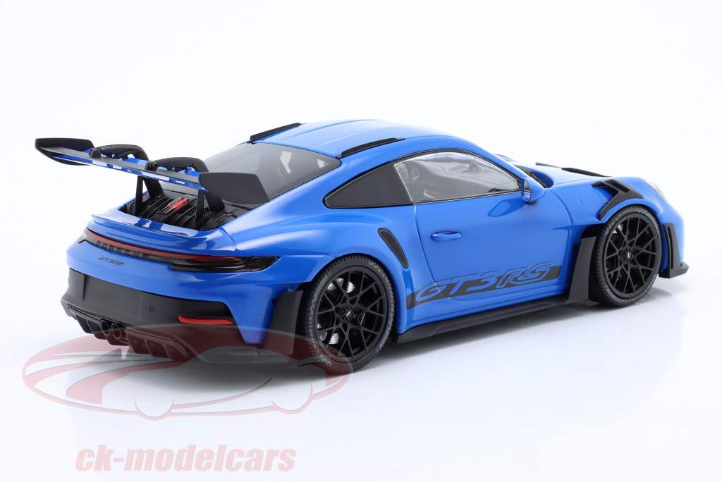 Porsche 911 (992) GT3 RS 2023 azul / preto aros 1:18 Minichamps