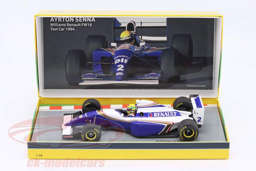 Ayrton Senna Williams FW16 #2 prøve formel 1 1994 1:18 Minichamps