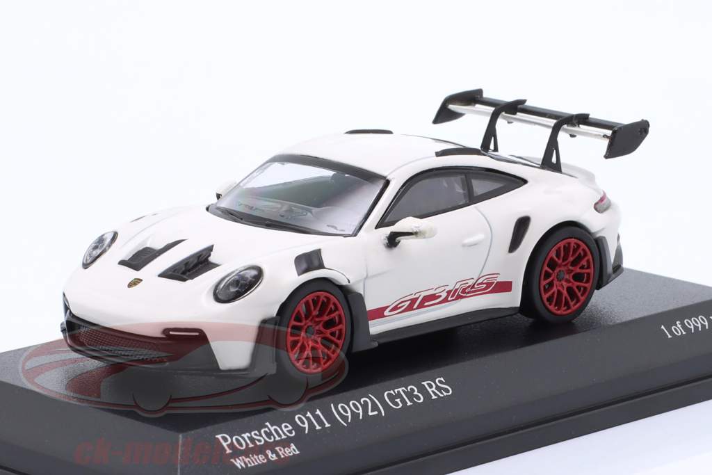 Porsche 911 (992) GT3 RS Anno di costruzione 2022 bianco / rosso 1:64 Minichamps / Tarmac Works