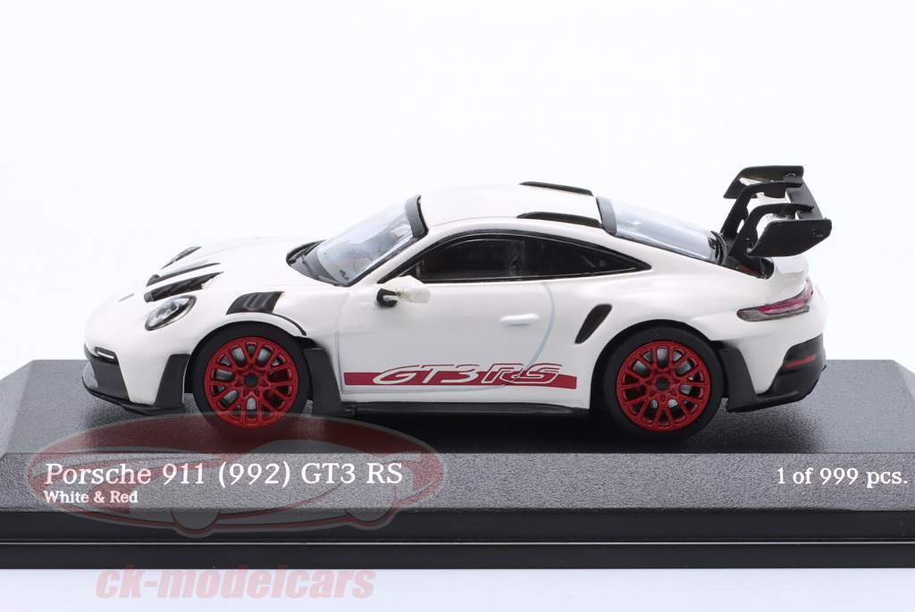 Porsche 911 (992) GT3 RS Année de construction 2022 blanc / rouge 1:64 Minichamps / Tarmac Works
