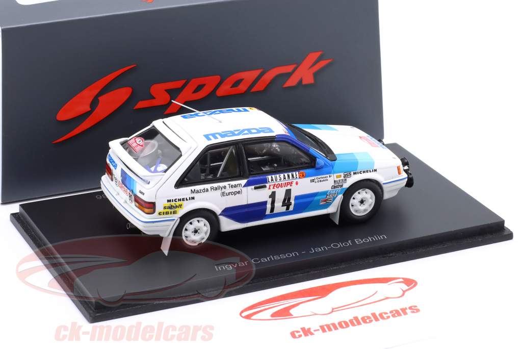 Miniature Mazda 323 4WD Rallye Monte-Carlo 1986 – Spark S6231 1/43 Résine