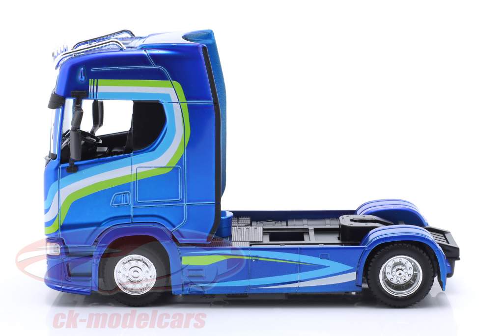 Scania S730 Highline Cab SZM blu metallico con arredamento 1:43 Bburago