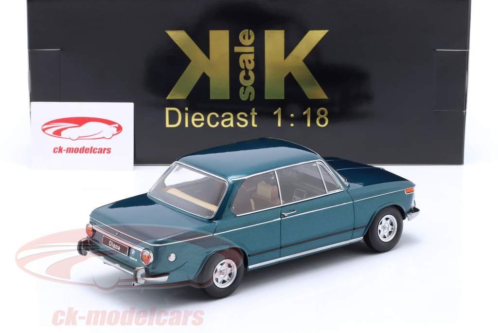 BMW 2002 ti Diana Baujahr 1970 türkis metallic 1:18 KK-Scale
