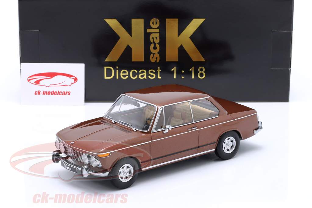 BMW 2002 ti Diana year 1970 brown metallic 1:18 KK-Scale