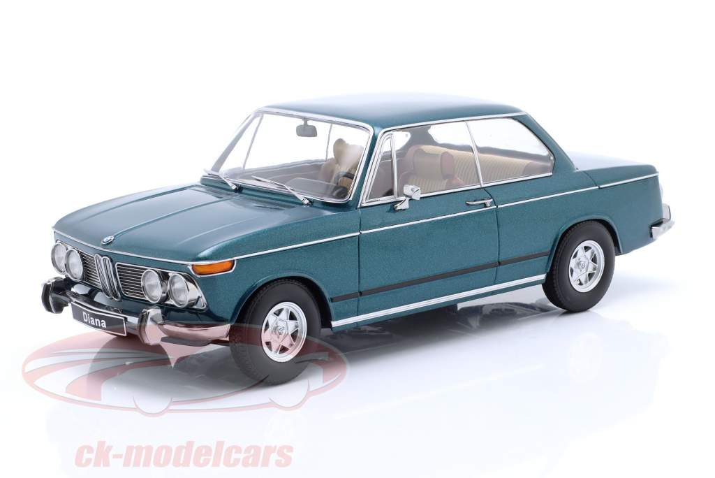 BMW 2002 ti Diana year 1970 turquoise metallic 1:18 KK-Scale