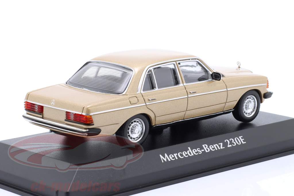 Mercedes-Benz 230E (W123) Ano de construção 1982 ouro metálico 1:43 Minichamps