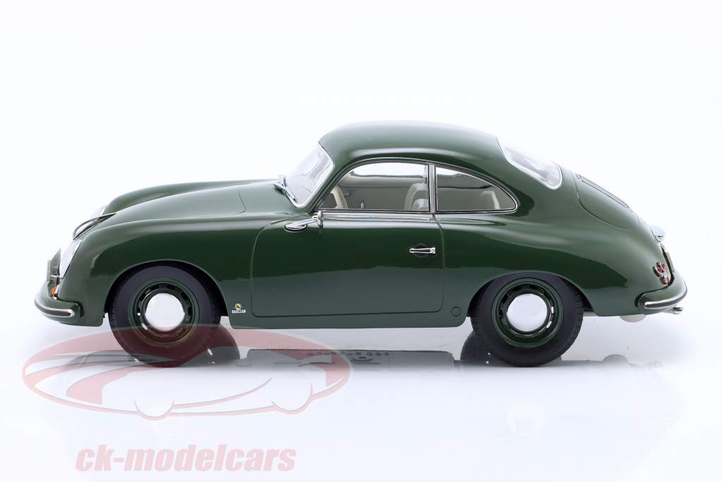 Porsche 356 Coupe Byggeår 1954 mørkegrøn 1:18 Norev