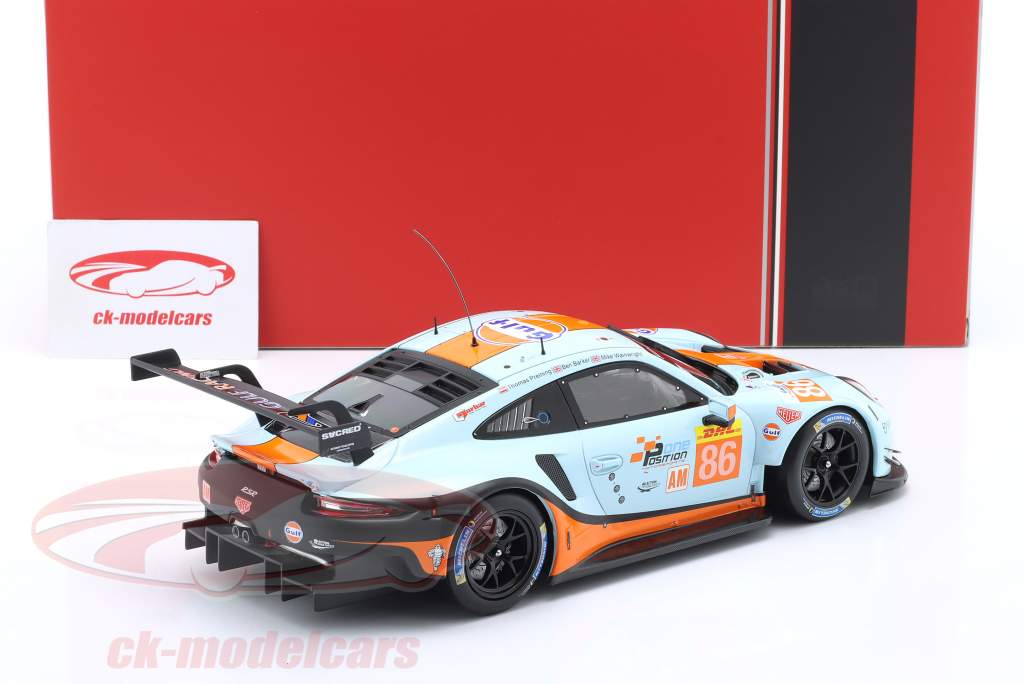 Porsche 911 RSR #86 1000 milhas Sebring WEC 2019 Gulf Racing 1:18 Ixo
