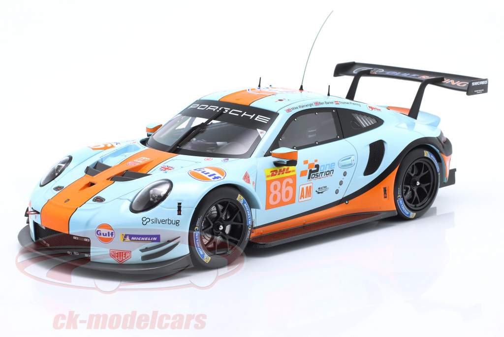 Porsche 911 RSR #86 1000 英里 Sebring WEC 2019 Gulf Racing 1:18 Ixo