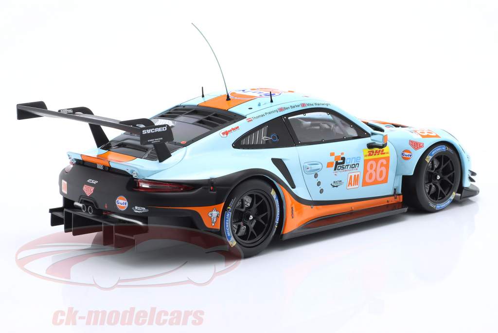 Porsche 911 RSR #86 1000 milhas Sebring WEC 2019 Gulf Racing 1:18 Ixo