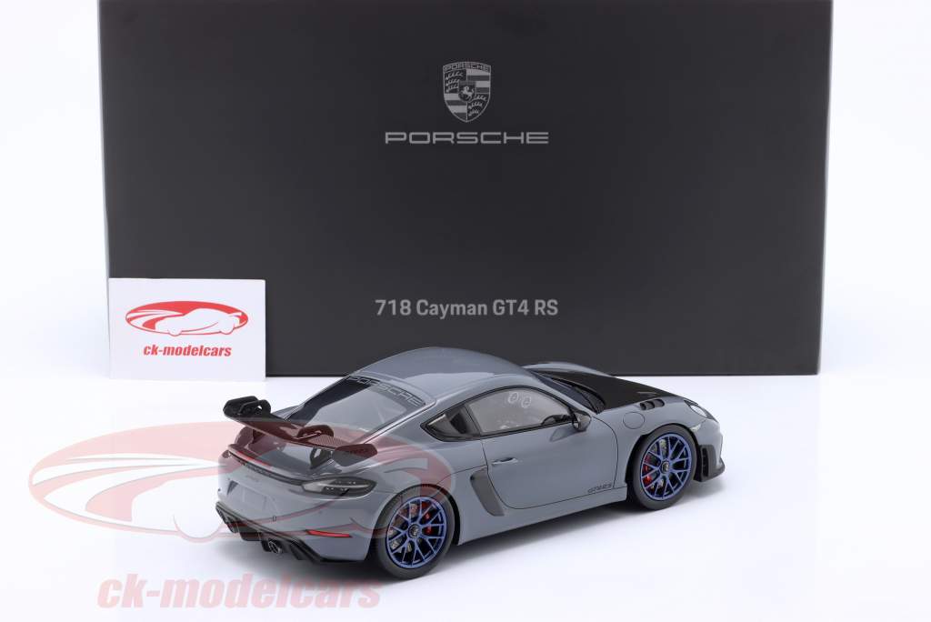 Porsche 718 (982) Cayman GT4 RS Bouwjaar 2021 arctisch grijs 1:18 Spark