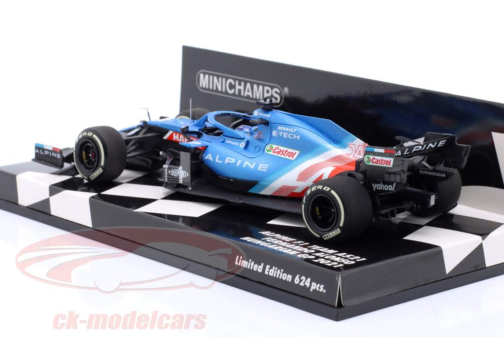 Fernando Alonso Alpine A521 #14 4to Hungría GP fórmula 1 2021 1:43 Minichamps