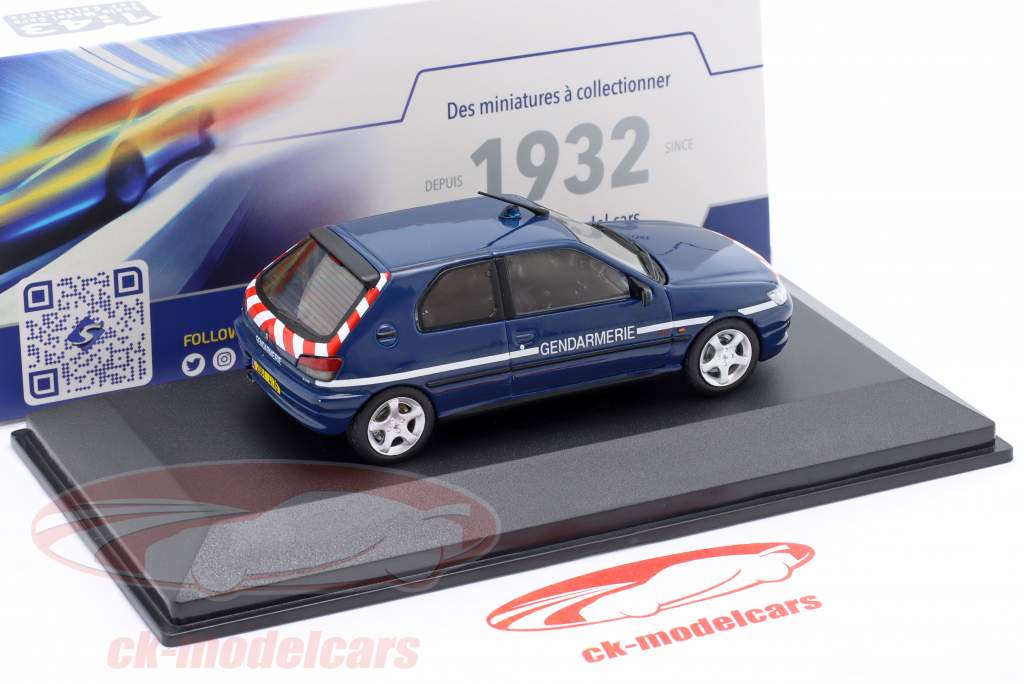 Peugeot 306 S16 Gendarmerie 1998 blauw 1:43 Solido