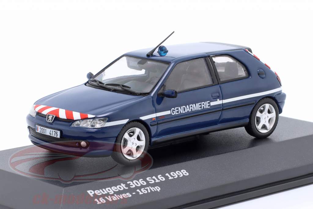 Peugeot 306 S16 Gendarmerie 1998 blau 1:43 Solido