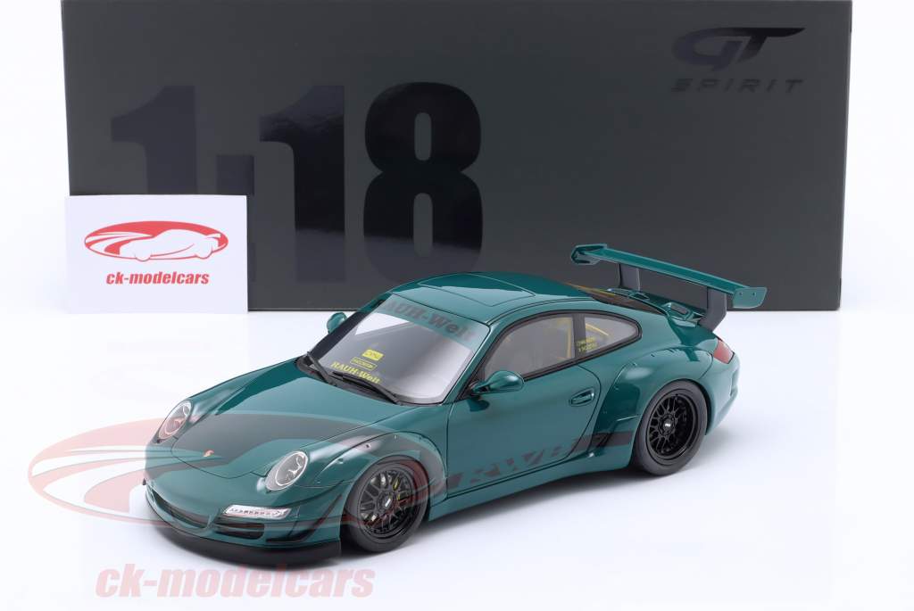 Porsche 911 (997) RWB Rauh-Welt Body Kit Syunkashuto 2021 verde 1:18 GT-Spirit