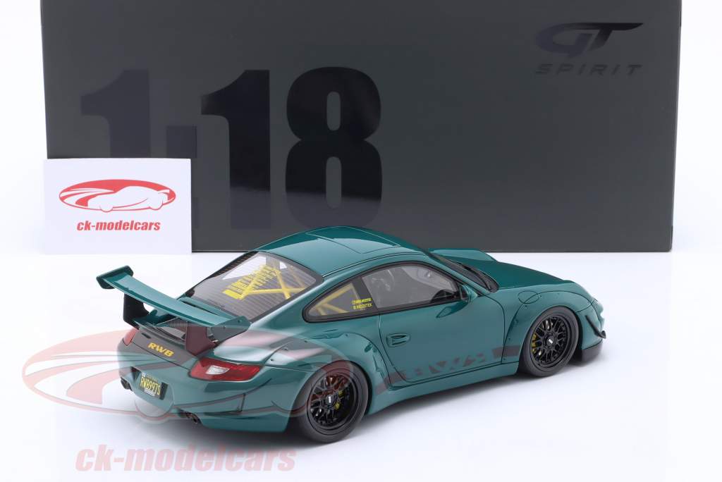 Porsche 911 (997) RWB Rauh-Welt Body Kit Syunkashuto 2021 groente 1:18 GT-Spirit